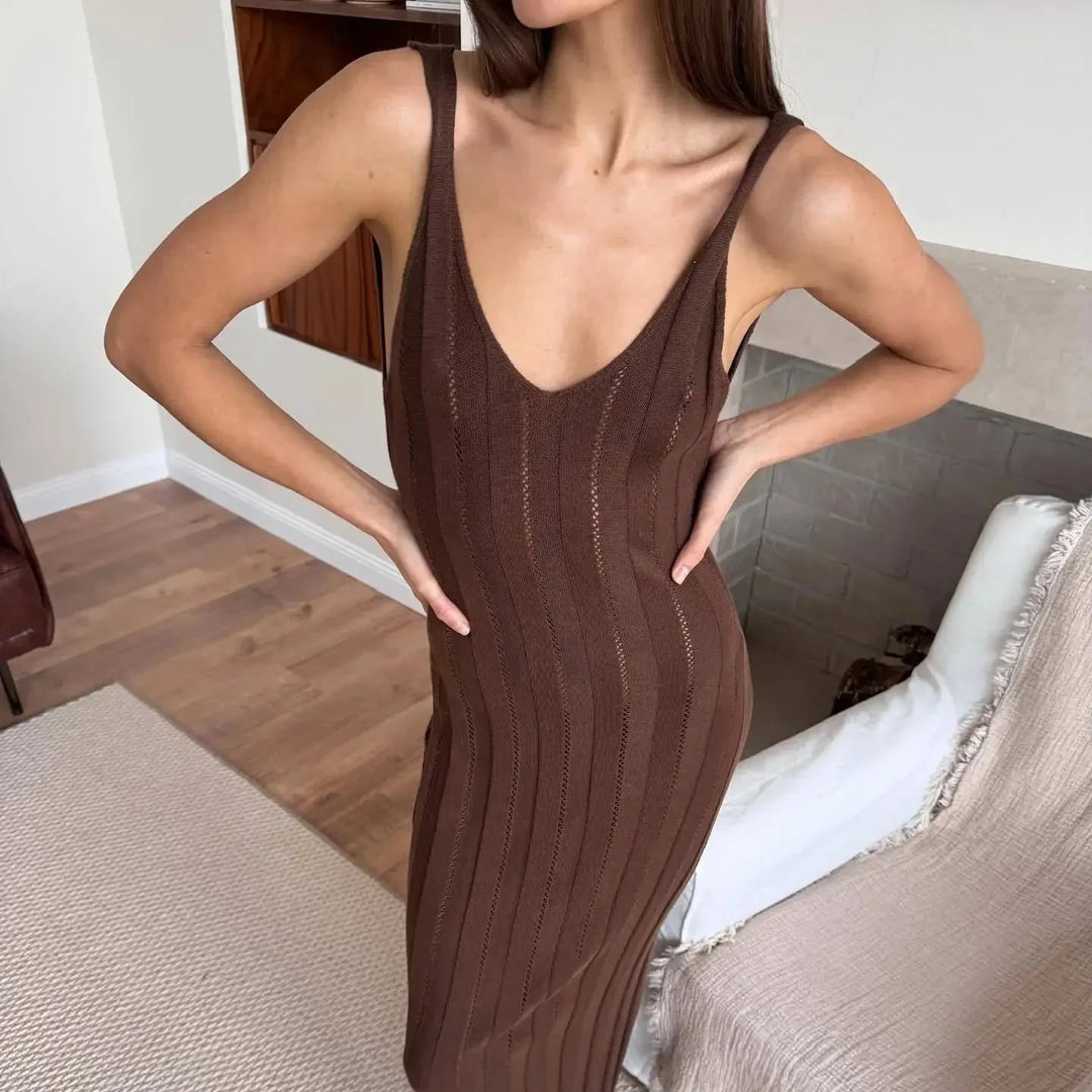 Slim-Fit Maxi Knit Beach Dress