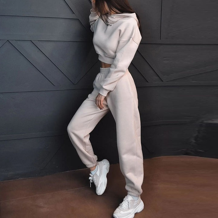 Smooth Sweatshirt Homewear Set Top and Pants