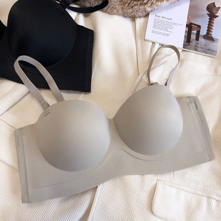 Seamless Push-Up Bardot Bra Adjustable Straps