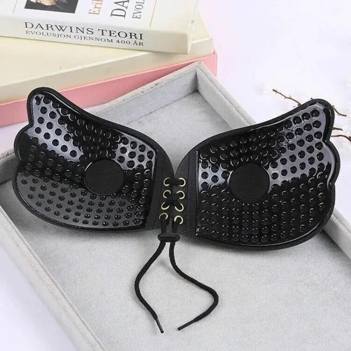 Pull-Tie Adhesive Seamless Strapless Bra