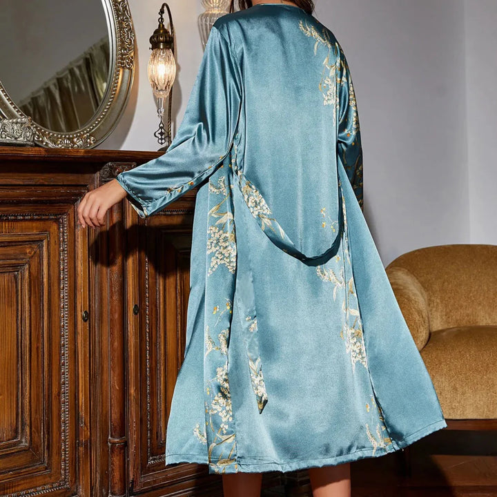 Adjustable Satin Nightgown and Robe Set
