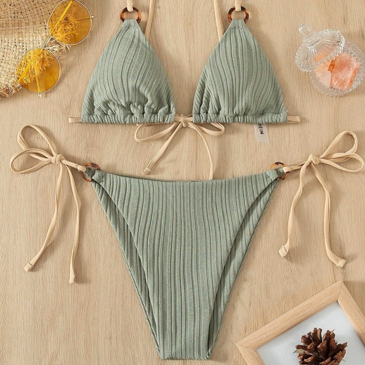 Two-Piece Bikini Set High Waist Tie