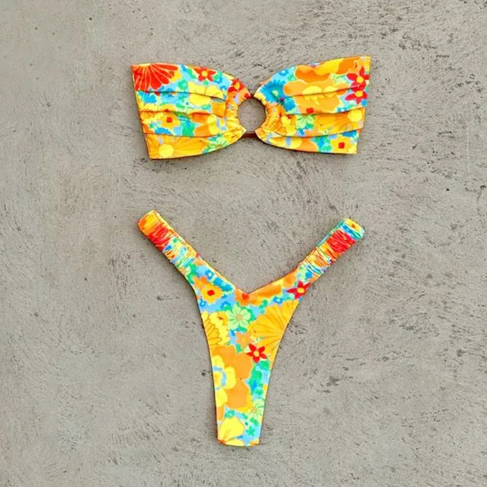 Tropical Floral Brazilian-Cut Bikini