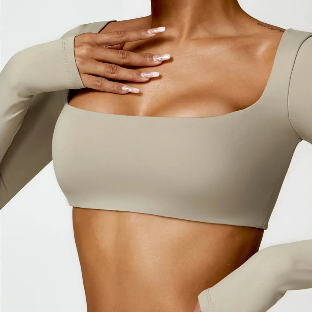 Long-Sleeve Top and High-Waist Leggings Sport Set