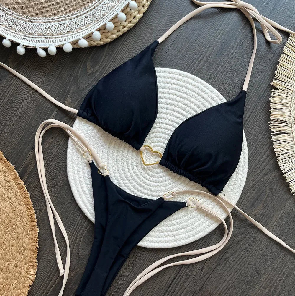 Tie Decorative Adjustable Two-Piece Bikini