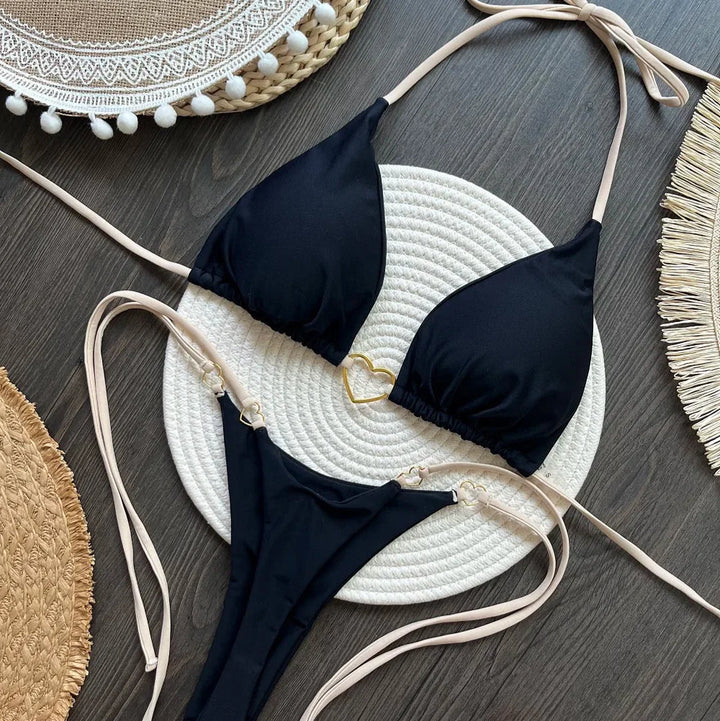 Tie Decorative Adjustable Two-Piece Bikini
