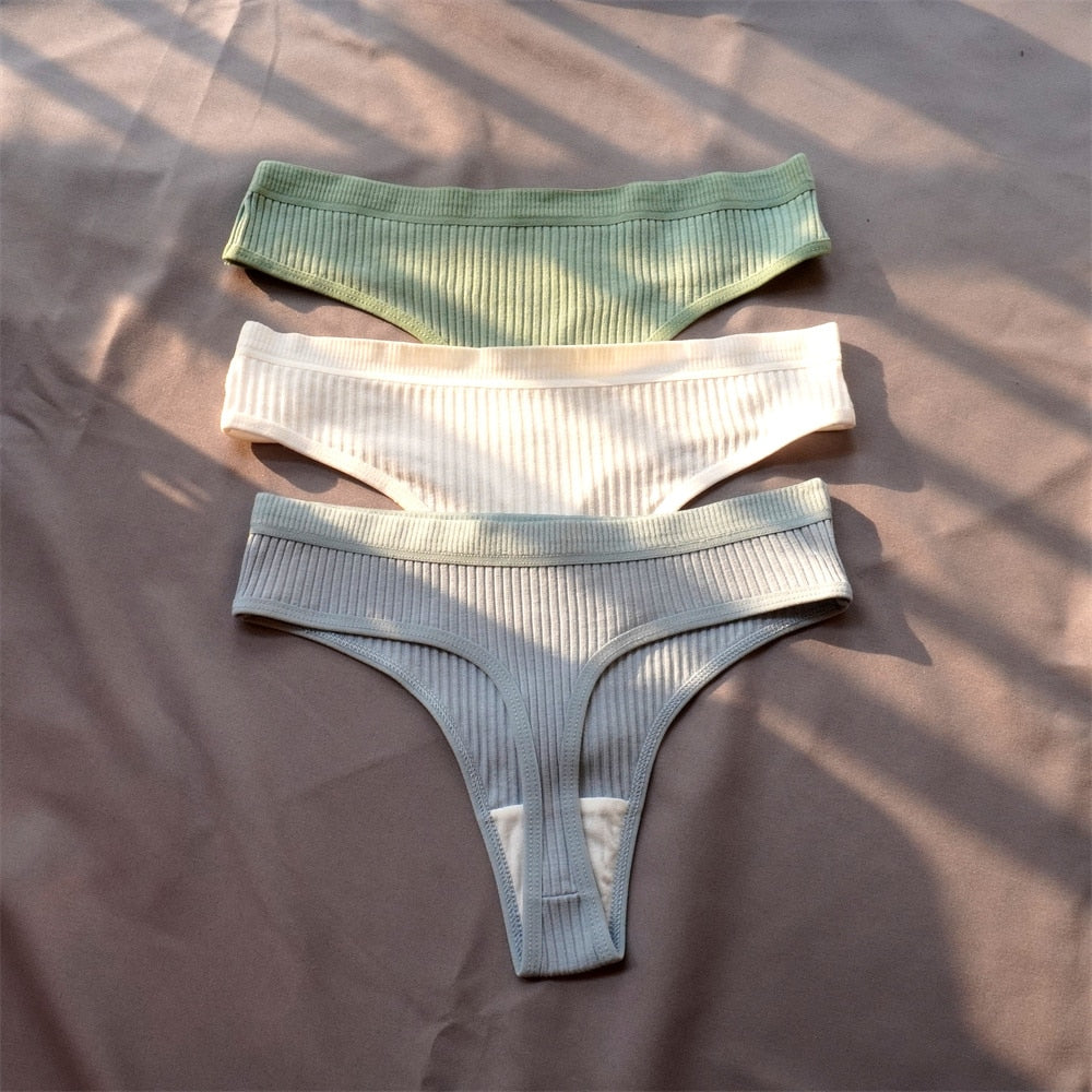 Cotton Thong 3-Pack Low-Rise Soft