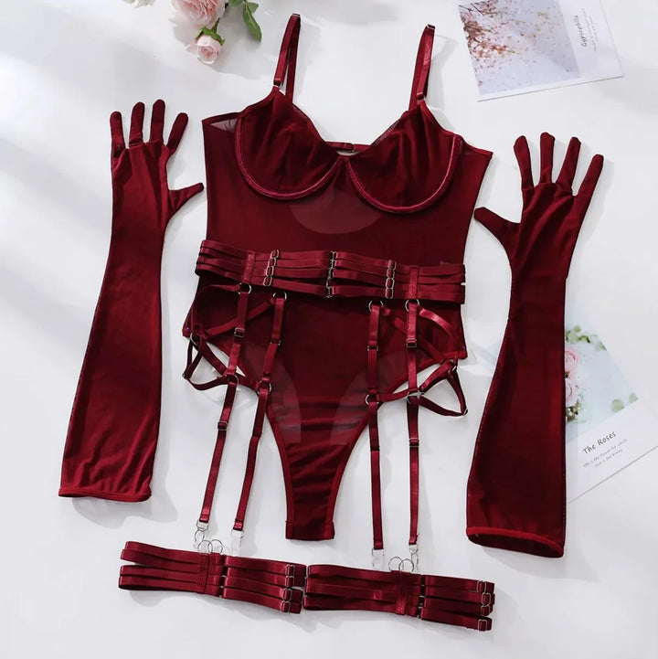 Lightweight Mesh Bodysuit with Fitted Gloves