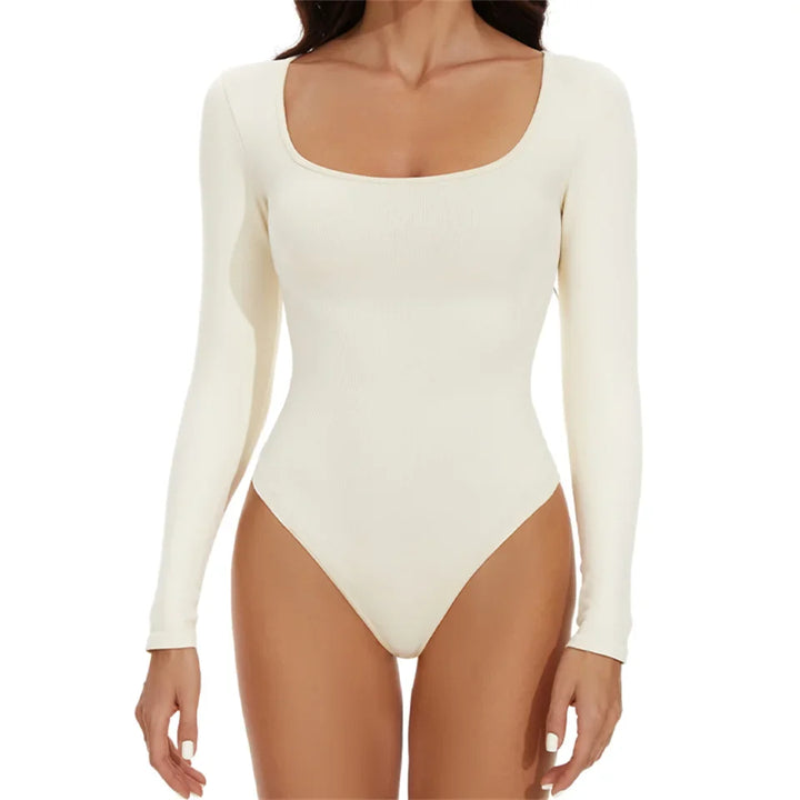 Seamless Long-Sleeve Plus-Size Shaping Bodysuit