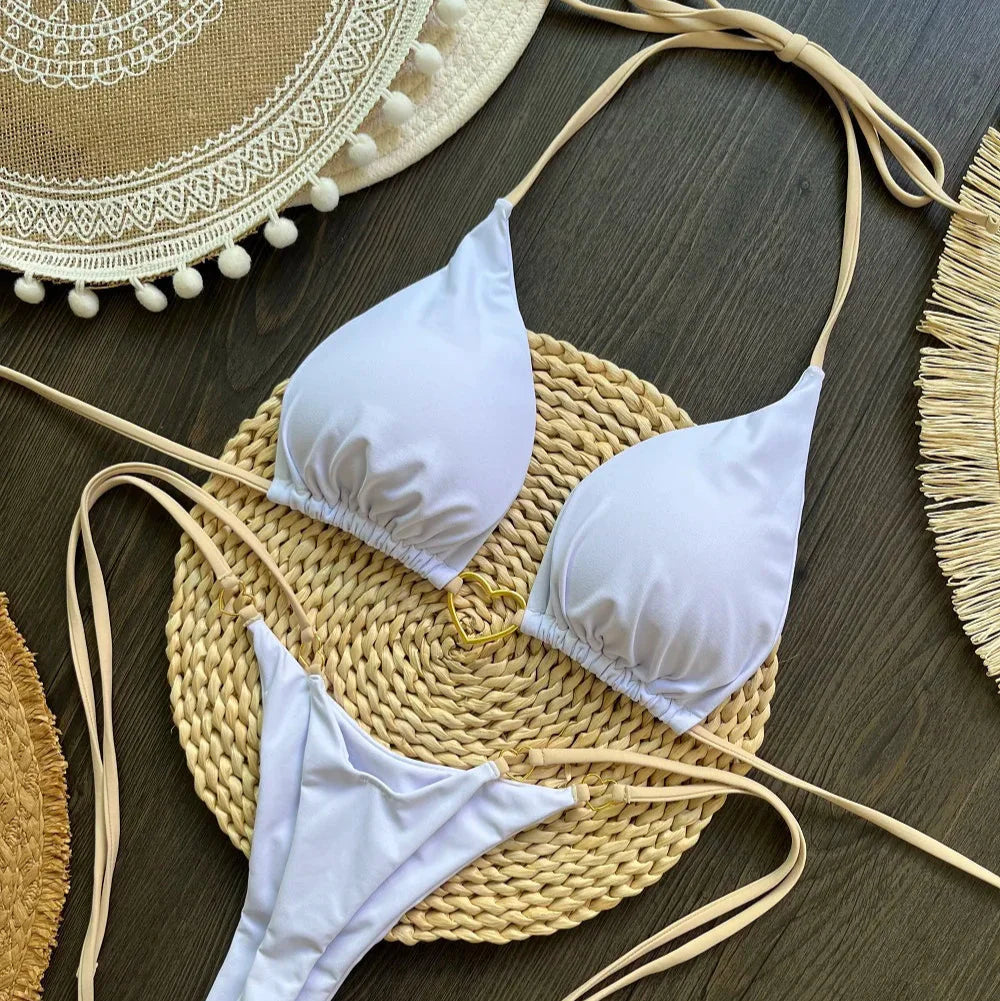 Tie Decorative Adjustable Two-Piece Bikini