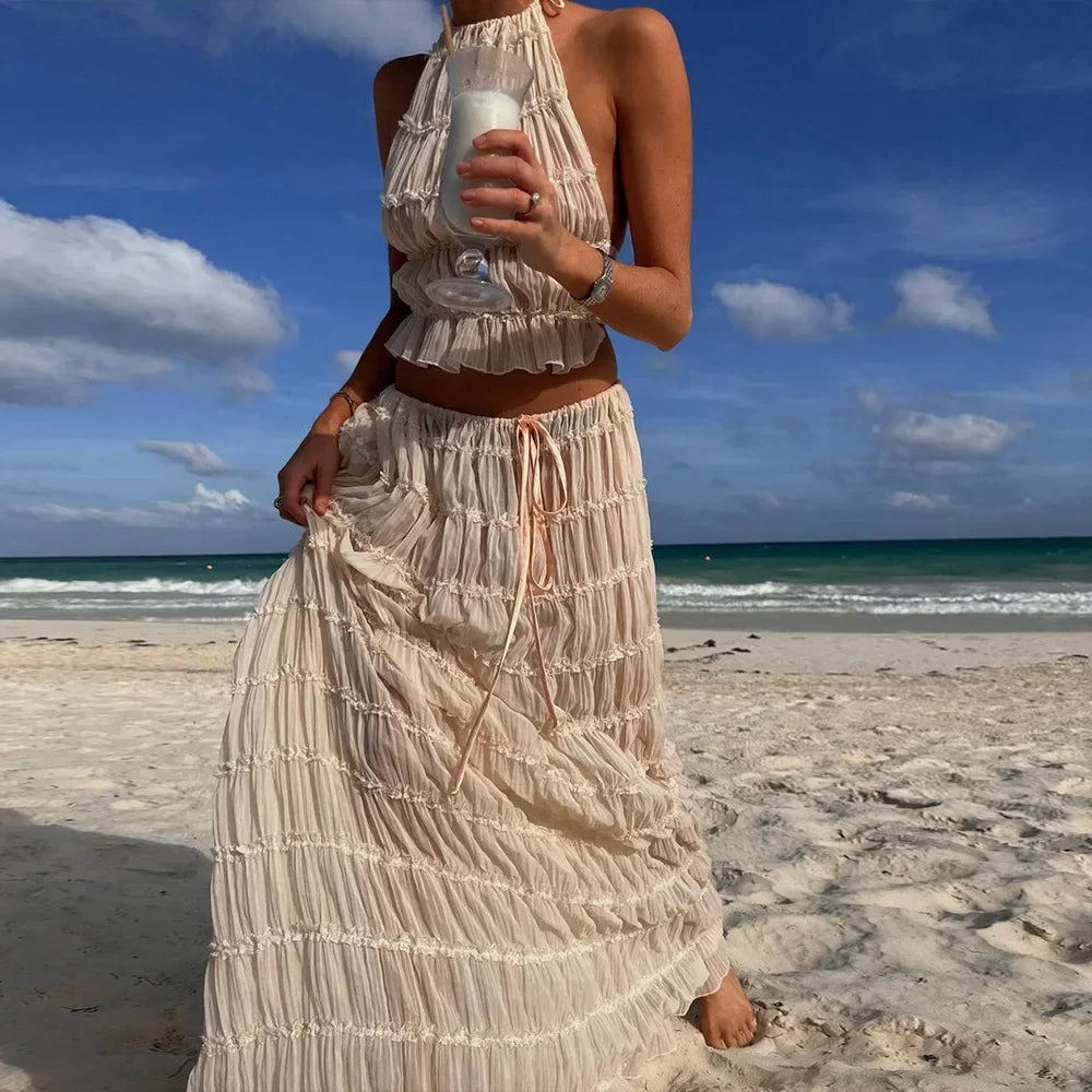 Boho Ruffle Adjustable 2-Piece Beach Set