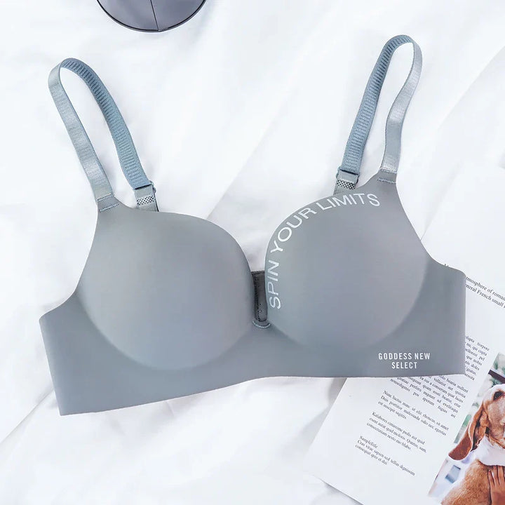 Seamless Unpadded Push-Up Slogan Bra
