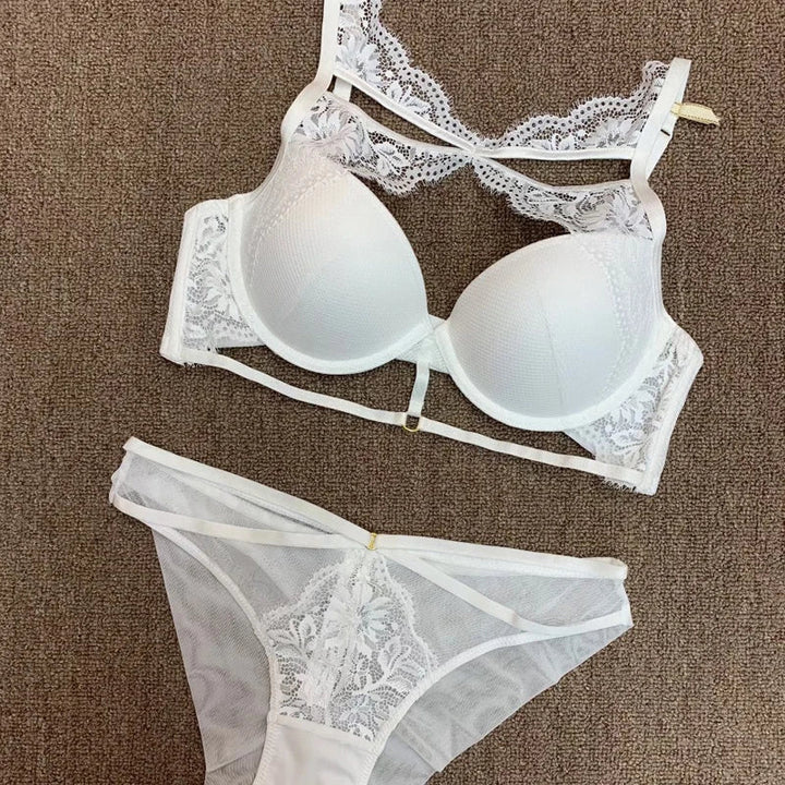 Lace Appliqué Geometric Brief Adjustable Set