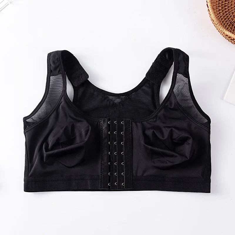 Non-padded bra with front fastening