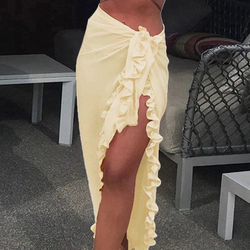 Quick-Dry Flowing Maxi Beach Skirt