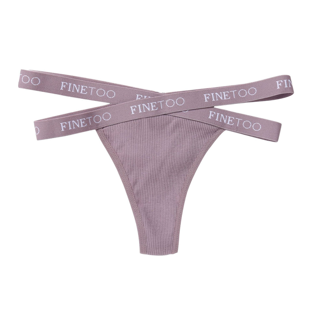 High-Waist Ribbed Brief Double Strap Decorative