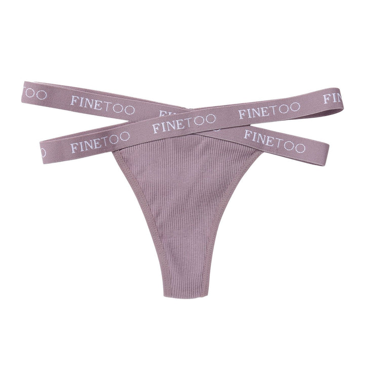 High-Waist Ribbed Brief Double Strap Decorative