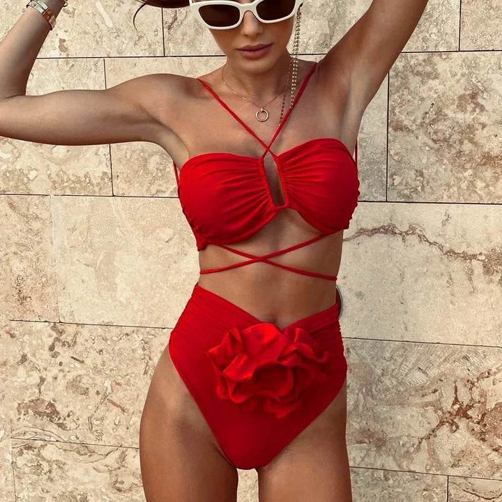 Tie Floral-Detail Bikini