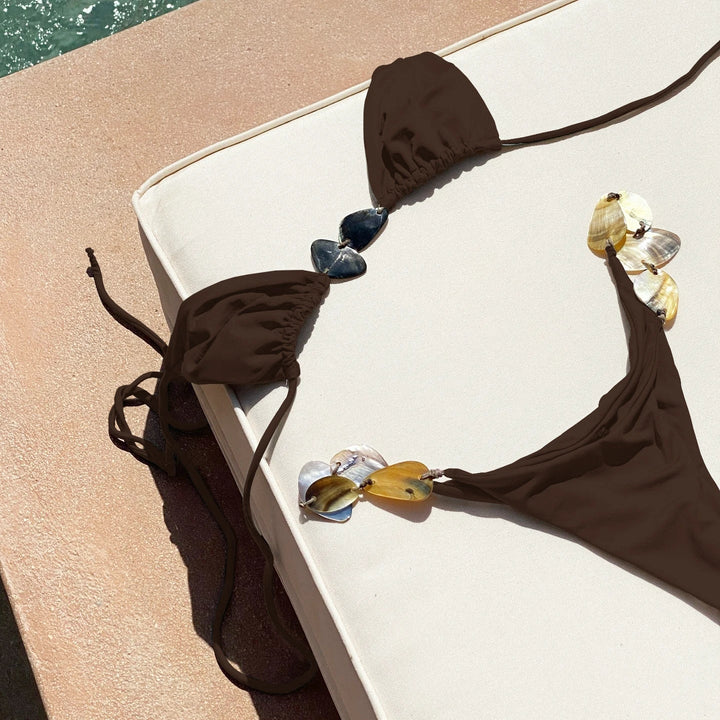 Classic Feminine Metal Accent Bikini