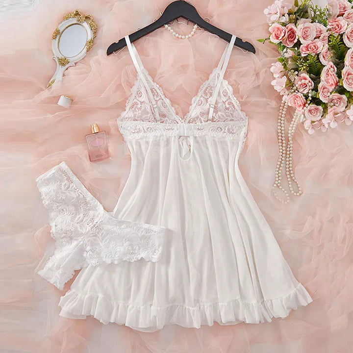 Lace Nightgown and Panties Lingerie Set