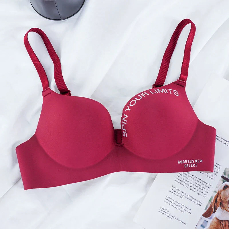 Seamless Unpadded Push-Up Slogan Bra