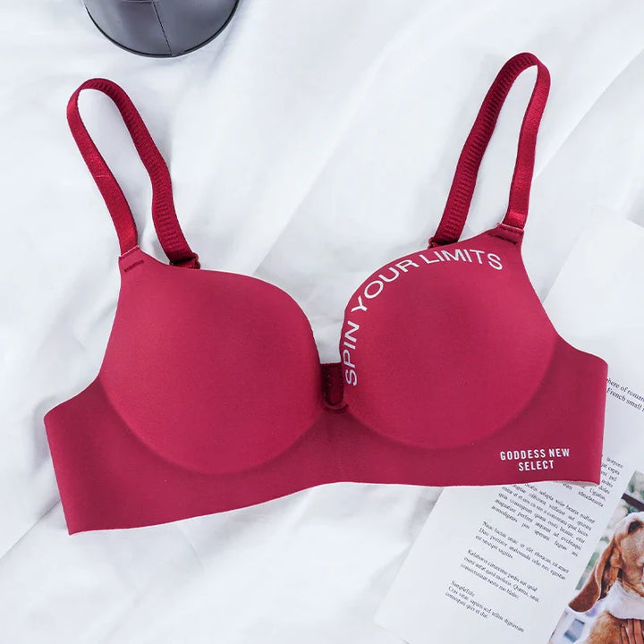 Seamless Unpadded Push-Up Slogan Bra