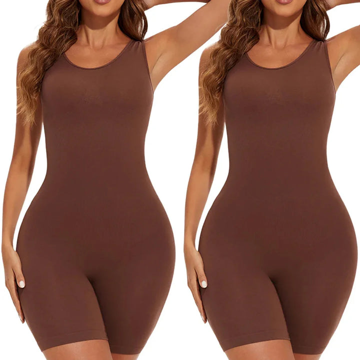 Neutral Stretch Figure-Shaping Jumpsuit