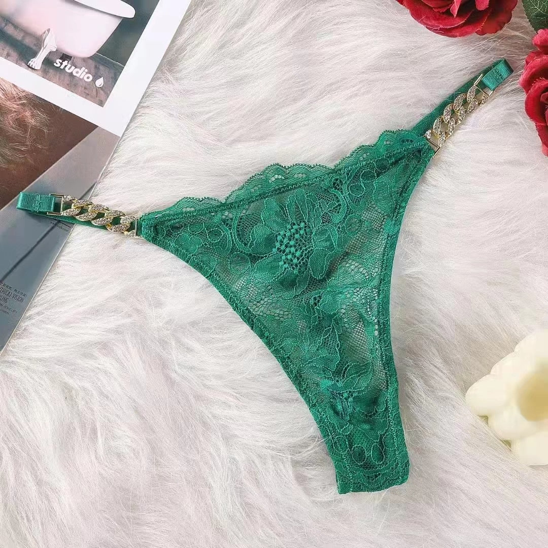 Lace Chain-Detail Thong Decorative Side