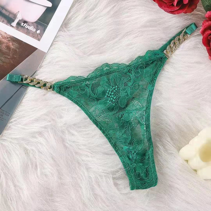 Lace Chain-Detail Thong Decorative Side