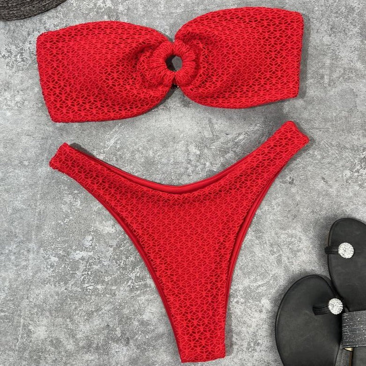 Strapless Two-Piece Swimsuit Adjustable