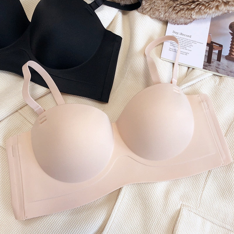 Seamless Push-Up Bardot Bra Adjustable Straps