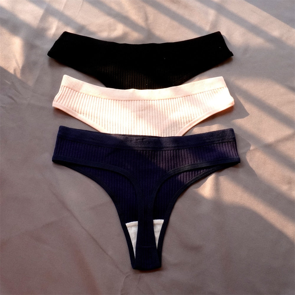 Cotton Thong 3-Pack Low-Rise Soft