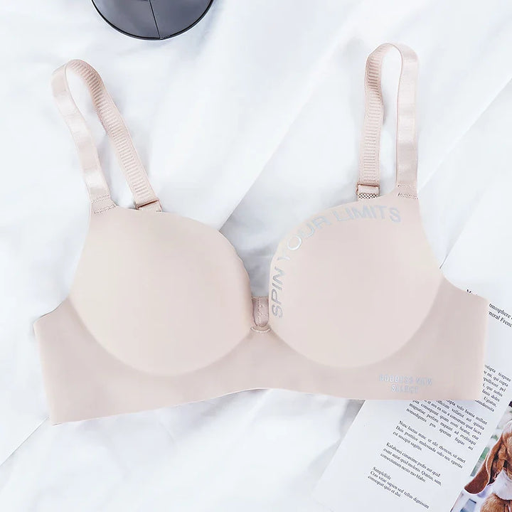 Seamless Unpadded Push-Up Slogan Bra