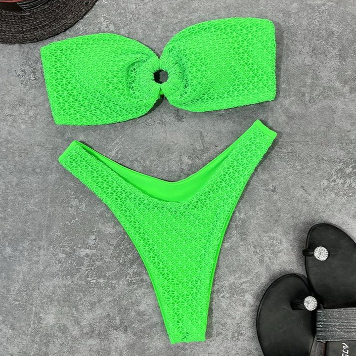 Strapless Two-Piece Swimsuit Adjustable