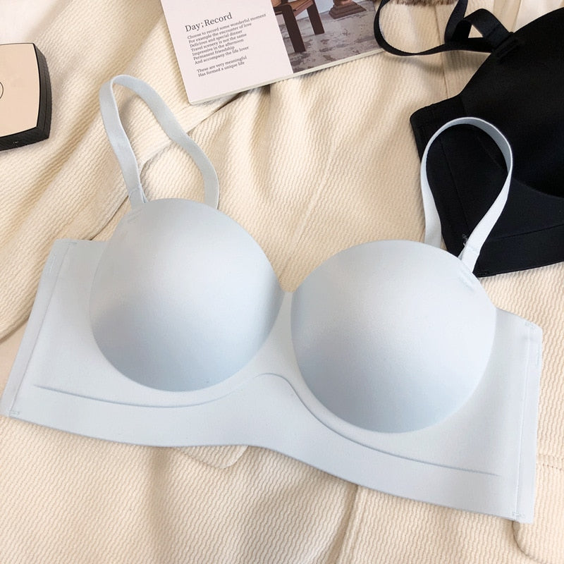Seamless Push-Up Bardot Bra Adjustable Straps