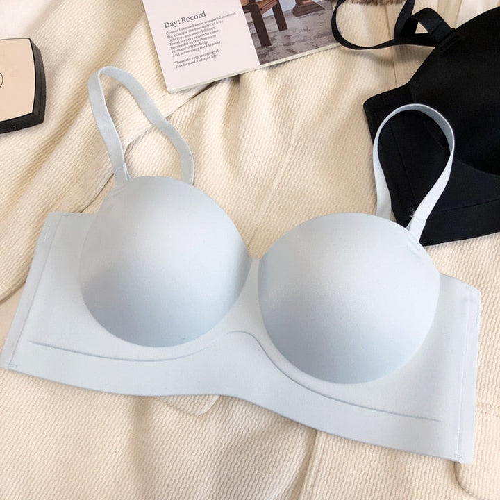 Seamless Push-Up Bardot Bra Adjustable Straps