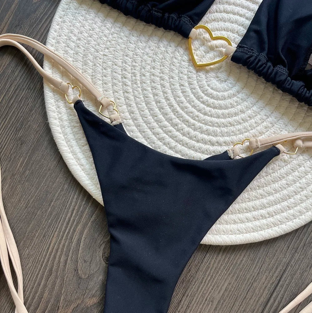 Tie Decorative Adjustable Two-Piece Bikini