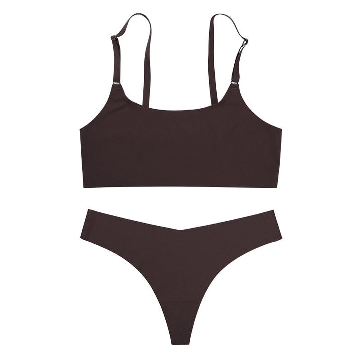 Seamless Satin Adjustable Lingerie Set