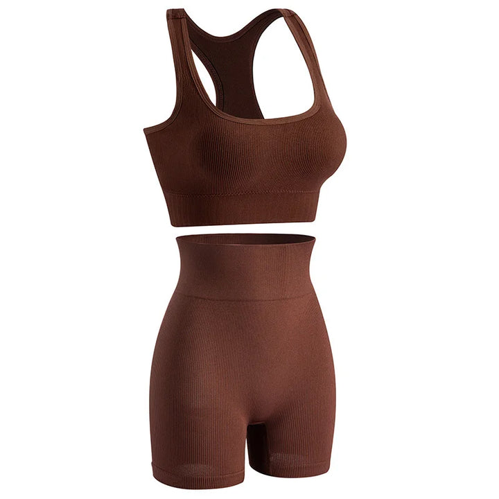 Wide-Strap Stretch Seamless Activewear Set