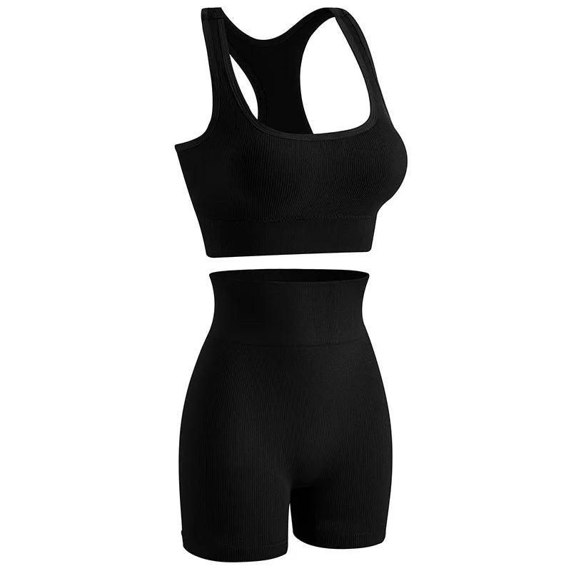 Wide-Strap Stretch Seamless Activewear Set