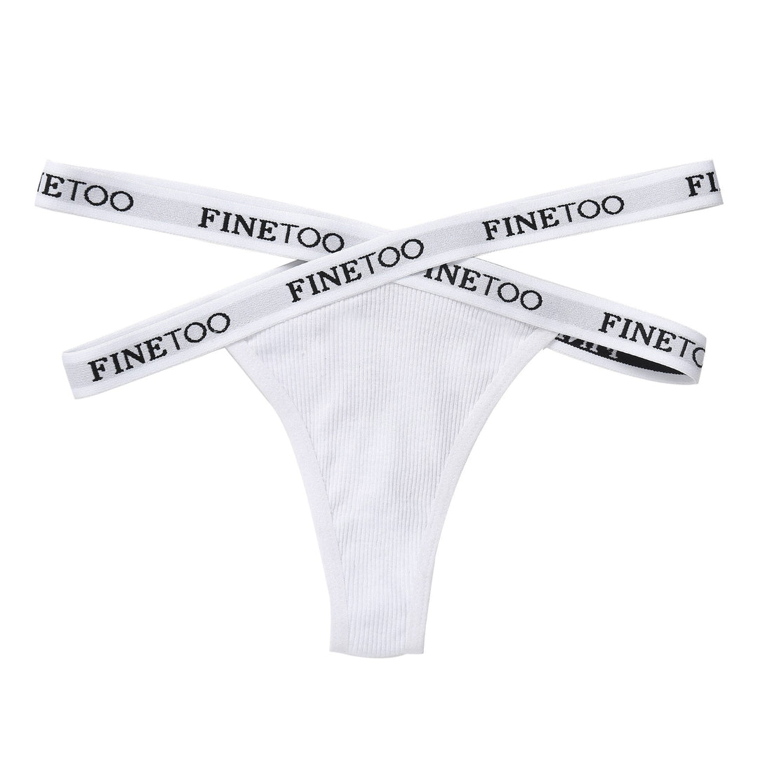 High-Waist Ribbed Brief Double Strap Decorative