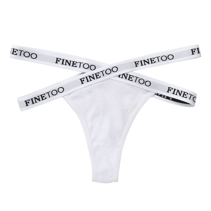 High-Waist Ribbed Brief Double Strap Decorative