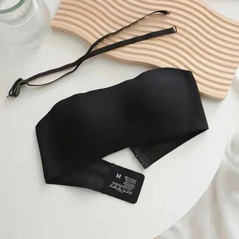 Seamless Push-Up Tube Bra with Detachable Straps