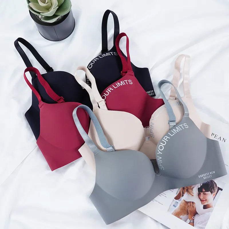 Seamless Unpadded Push-Up Slogan Bra