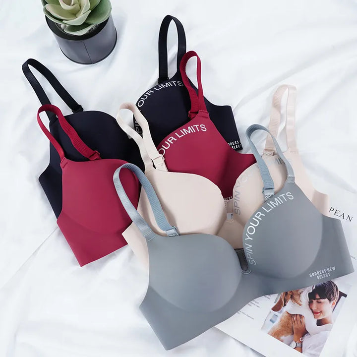 Seamless Unpadded Push-Up Slogan Bra