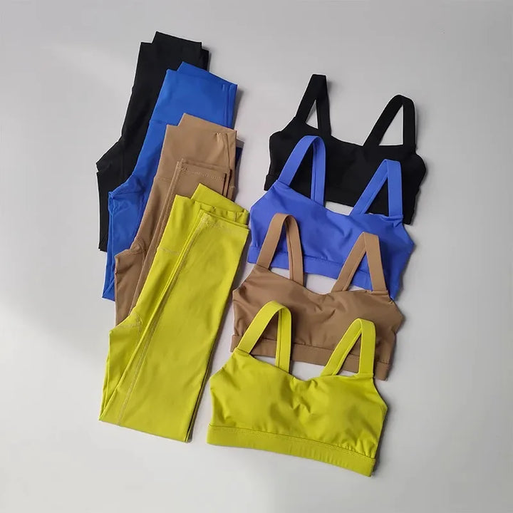 Seamless Push-Up Bra and High-Waist Leggings Set