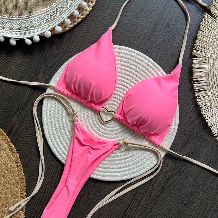 Tie Decorative Adjustable Two-Piece Bikini