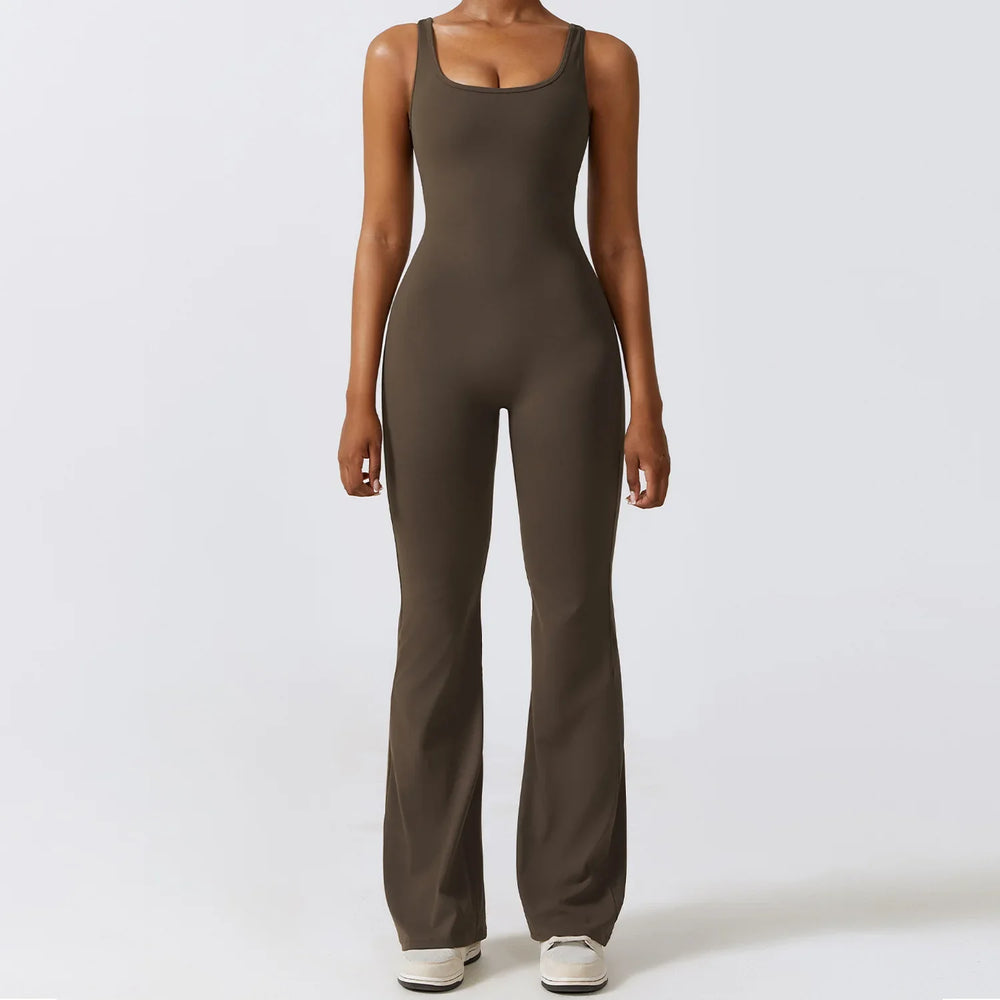 Push-Up Fitted Stretch One-Piece Sport Jumpsuit