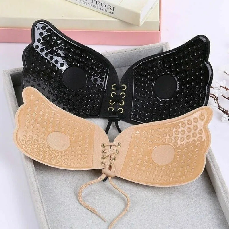 Pull-Tie Adhesive Seamless Strapless Bra