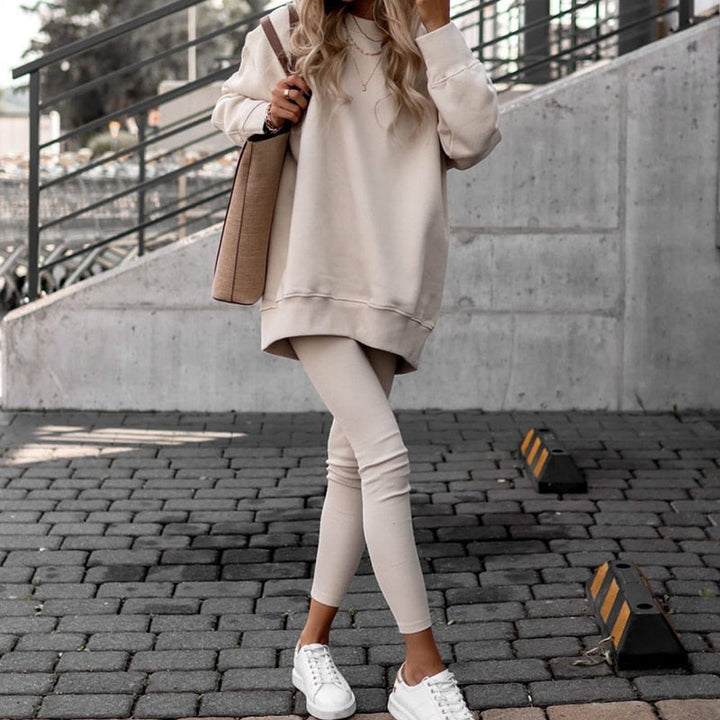 Oversized Crewneck and Leggings Warm Lounge Set